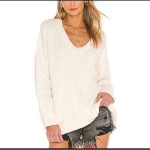 Free People Brookside Slouchy Oversized Tunic Sweater Ivory New
